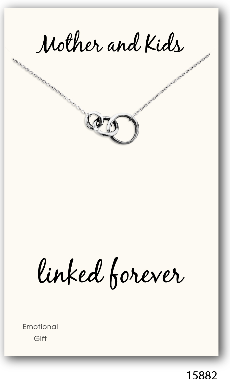 Mother &kids linked forever silver pendant